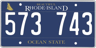 RI license plate 573743