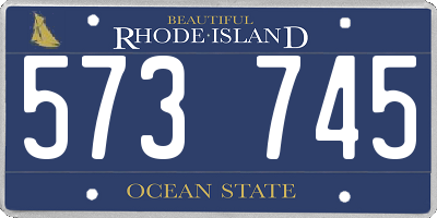 RI license plate 573745