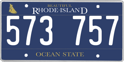 RI license plate 573757