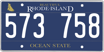 RI license plate 573758