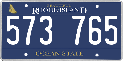 RI license plate 573765