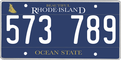 RI license plate 573789