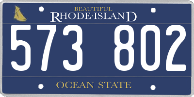 RI license plate 573802