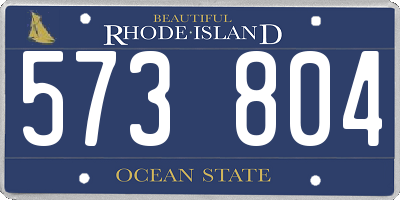 RI license plate 573804