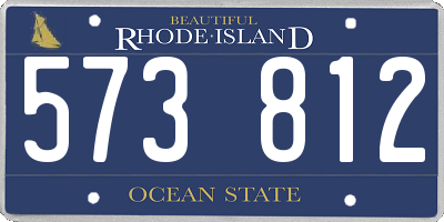 RI license plate 573812