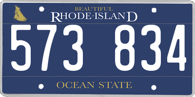 RI license plate 573834