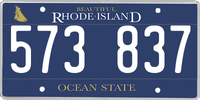 RI license plate 573837