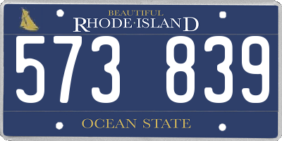 RI license plate 573839