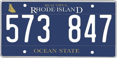 RI license plate 573847