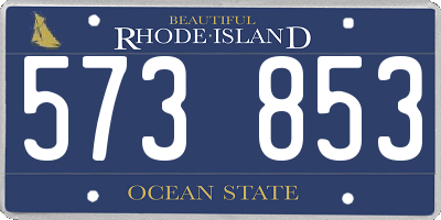 RI license plate 573853