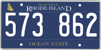 RI license plate 573862