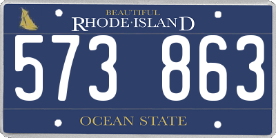 RI license plate 573863