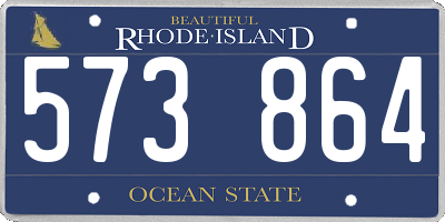 RI license plate 573864