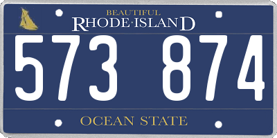 RI license plate 573874