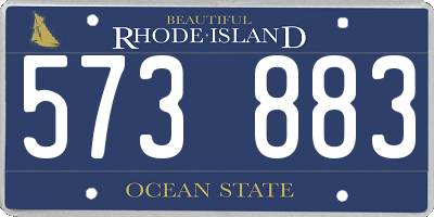 RI license plate 573883