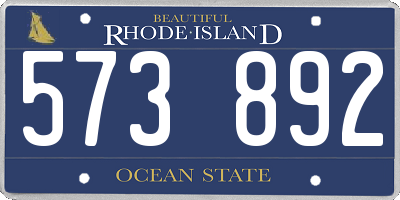 RI license plate 573892