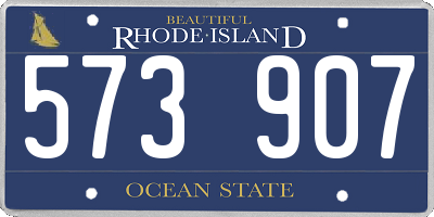 RI license plate 573907