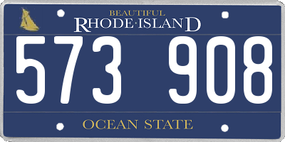 RI license plate 573908