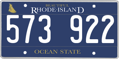 RI license plate 573922