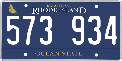 RI license plate 573934