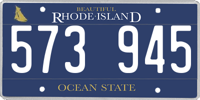 RI license plate 573945