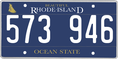 RI license plate 573946