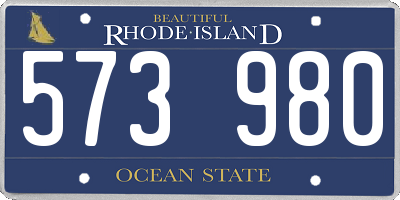 RI license plate 573980