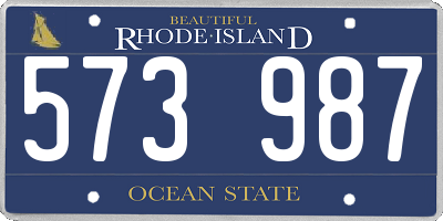 RI license plate 573987