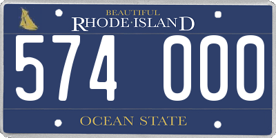 RI license plate 574000