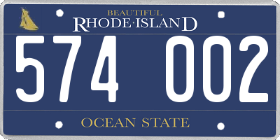 RI license plate 574002