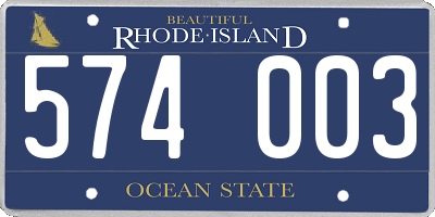 RI license plate 574003
