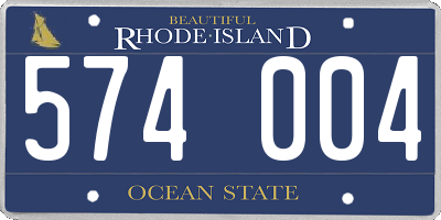 RI license plate 574004