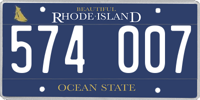 RI license plate 574007