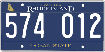 RI license plate 574012