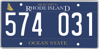 RI license plate 574031