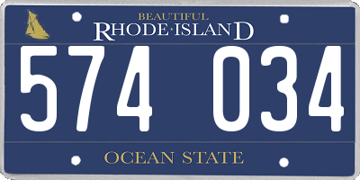 RI license plate 574034