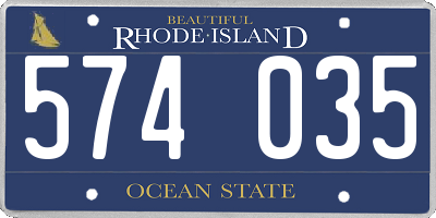 RI license plate 574035