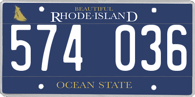 RI license plate 574036