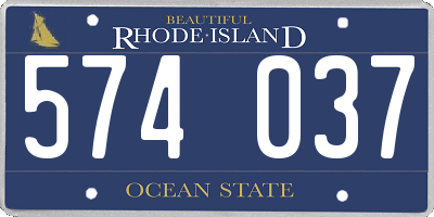 RI license plate 574037