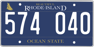 RI license plate 574040
