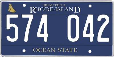 RI license plate 574042
