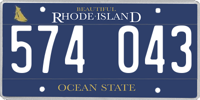RI license plate 574043