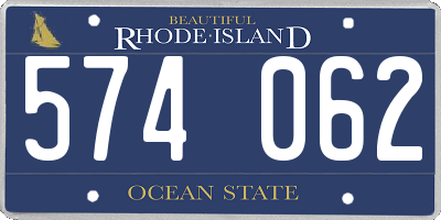 RI license plate 574062