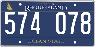 RI license plate 574078