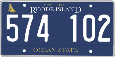 RI license plate 574102