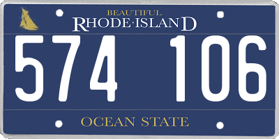 RI license plate 574106