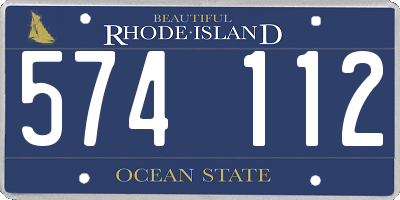 RI license plate 574112