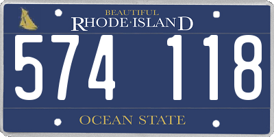 RI license plate 574118