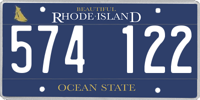 RI license plate 574122