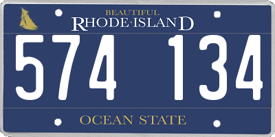 RI license plate 574134